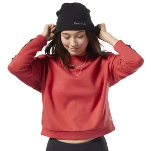 Reebok Training Essentials Logo Crew Sweatshirt Damen - Rot - DE 973-JEB